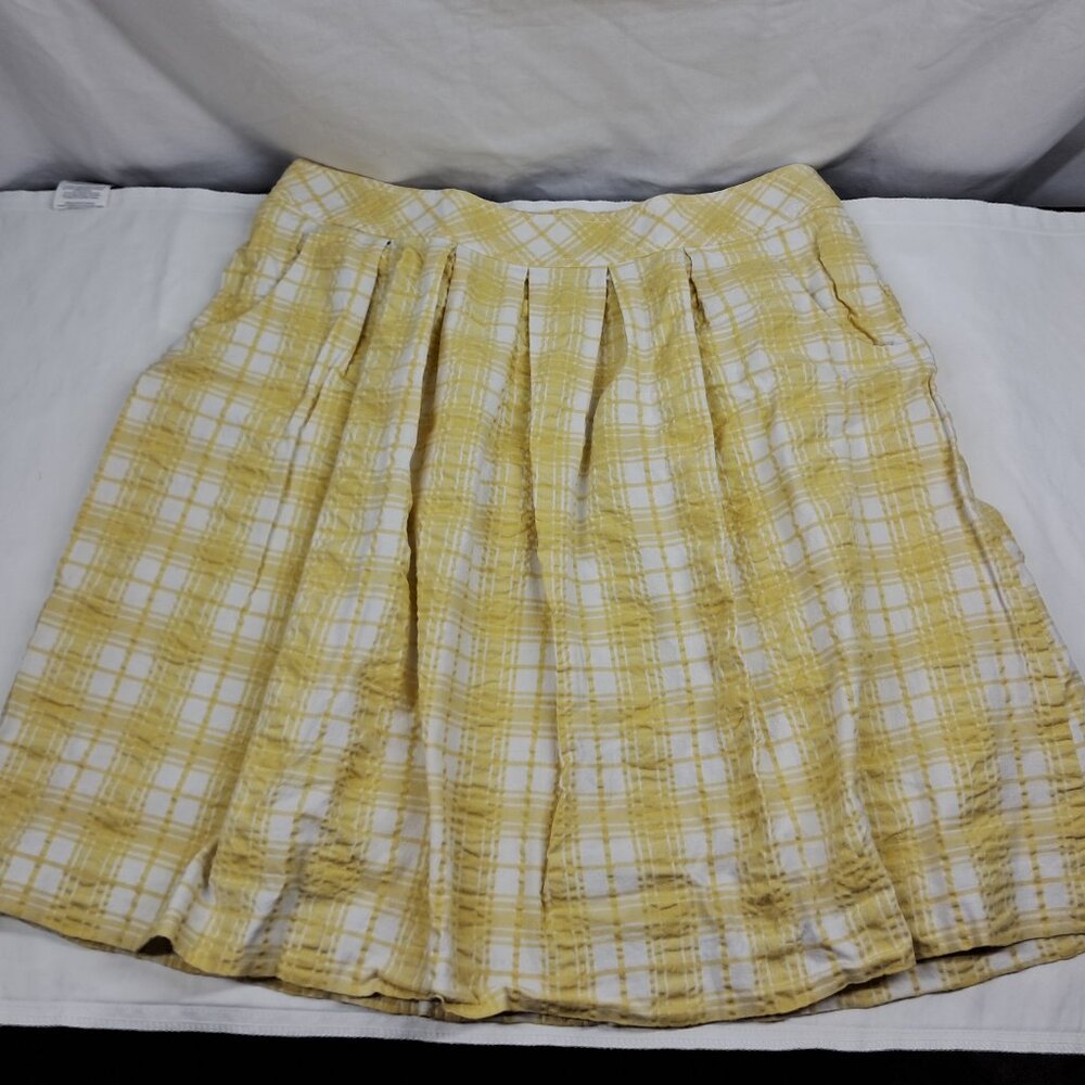 Lilly Pulitzer Yellow/White Plaid Pleated Skirt Size 6